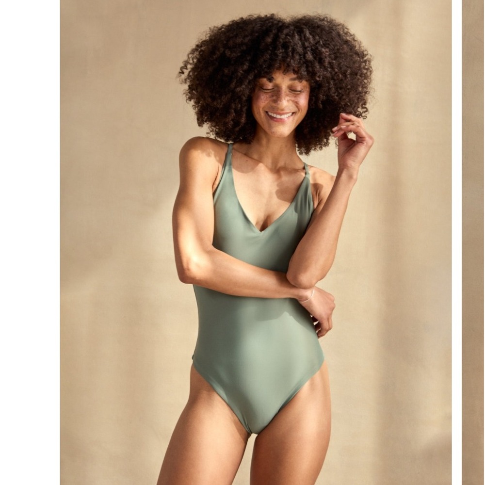 Outerknown Sage Green One-Piece Swimsuit